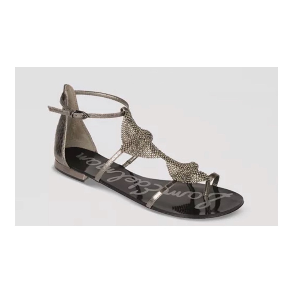 Used Women’s Sam Edelman Tyra PU Pewter Sandals Size 8